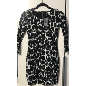 Black and white leopard print H&M dress